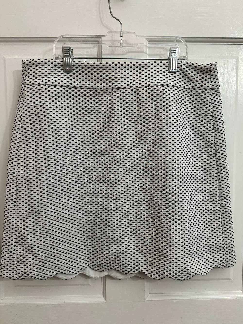 Loft Cream & Black Scalloped Hem Skirt